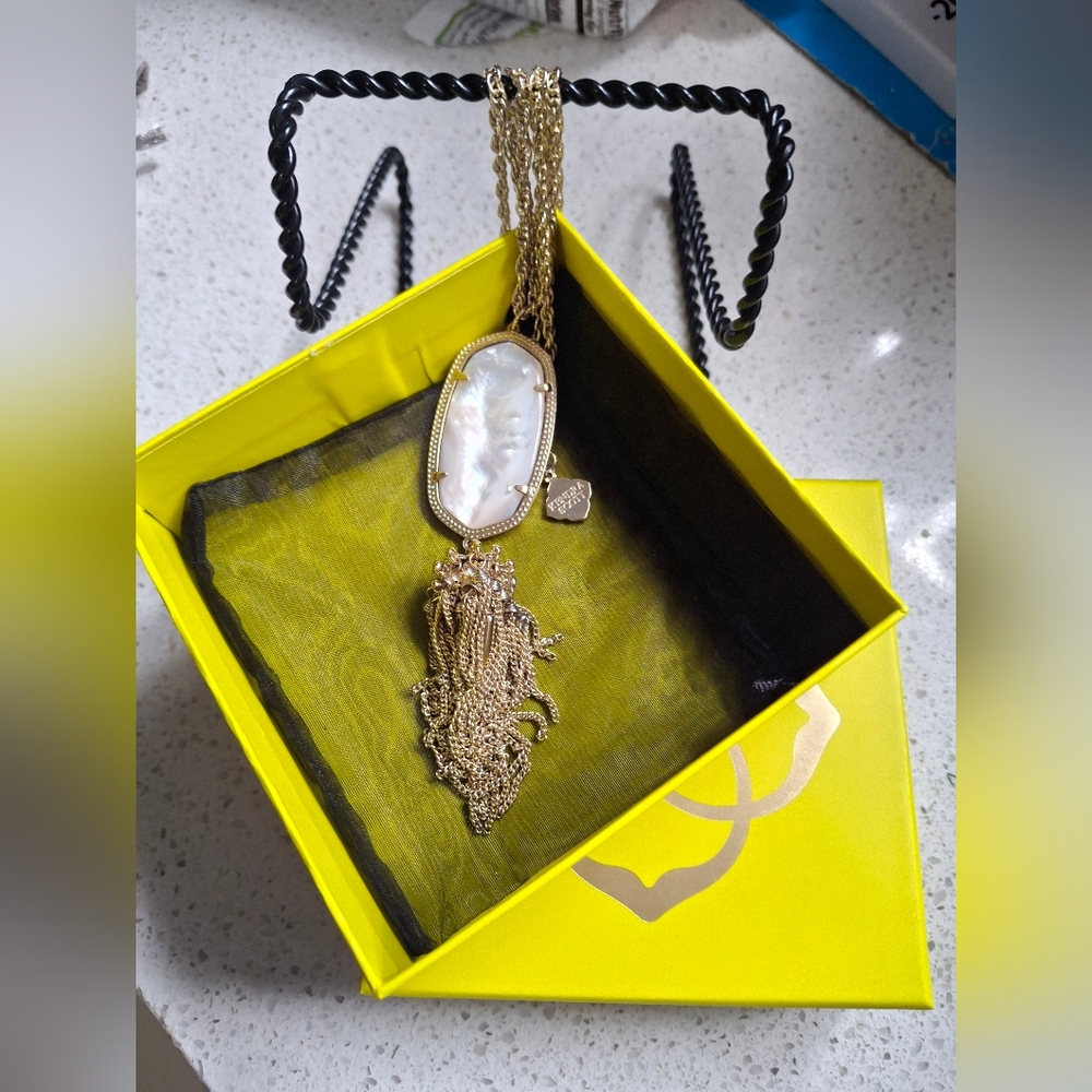 Kendra Scott Gold Necklace with Iridescent Pendant